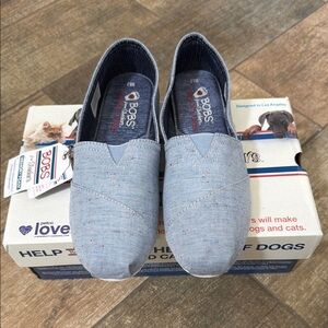 Skechers BOBS Light Blue Slip-On Loafers. NEW